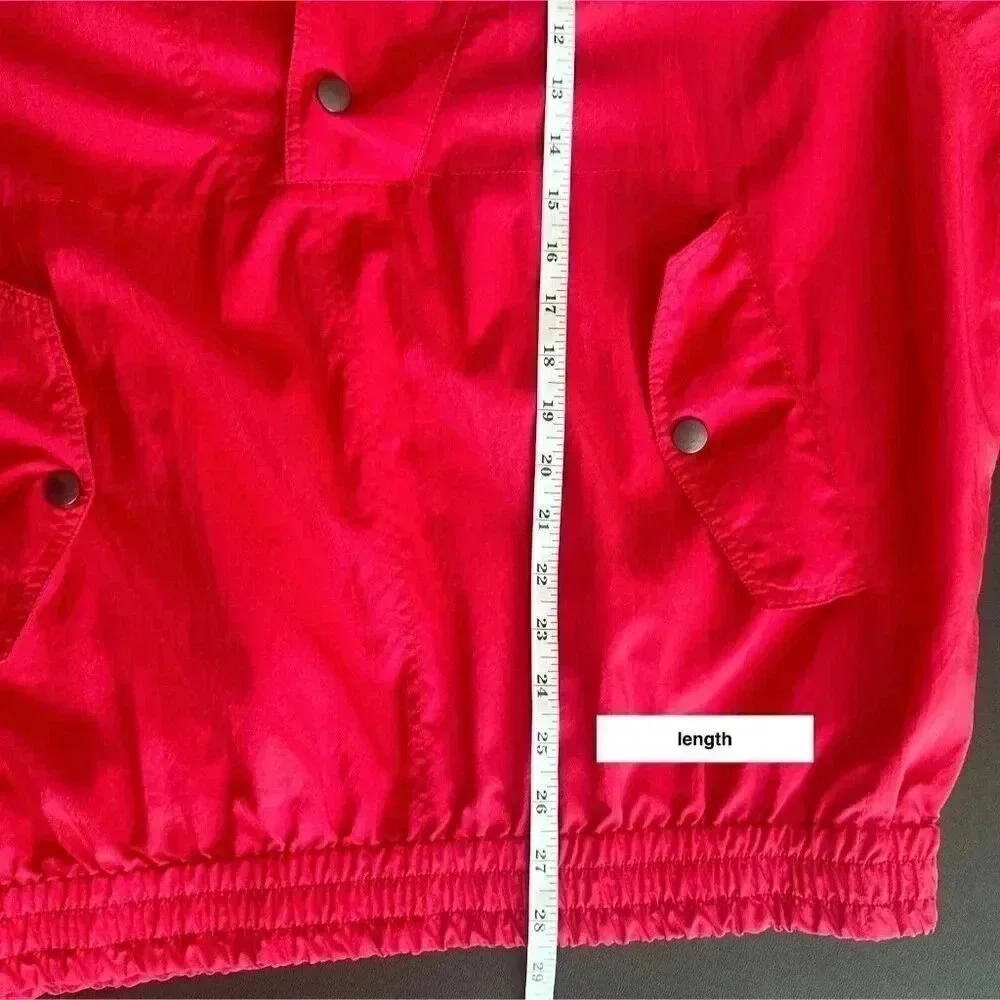 Vintage 80s Kaelin Ski Wear Windbreaker Mens Large Red Pullover Casual Jacket‎